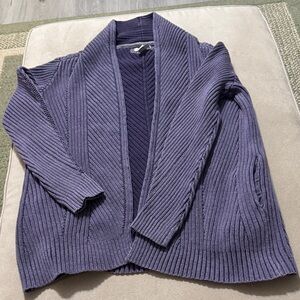 Cozy Lavender Ribbed Cardigan